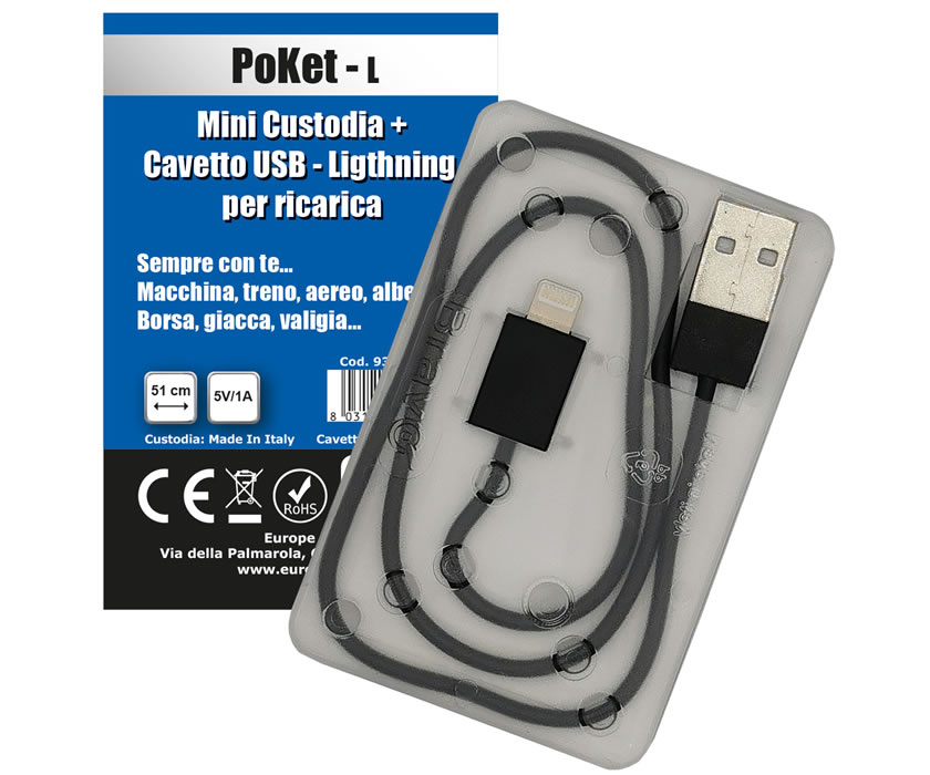 PoKet L - CUSTODIA + cavo Lightning