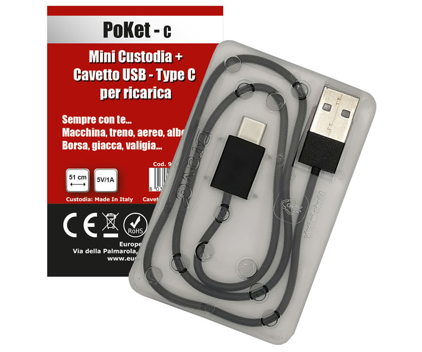 PoKet C - CUSTODIA + cavo Type C